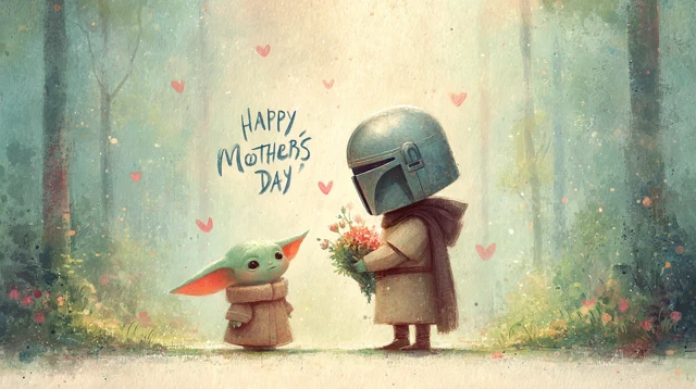 Grogus Mothers Day Gift Illustration
