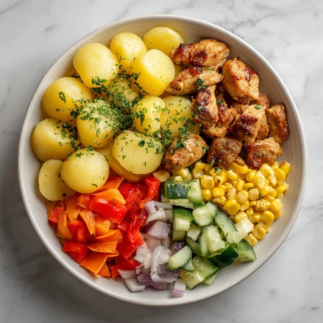 Healthy Plate Chicken Potatoes and Vegetables