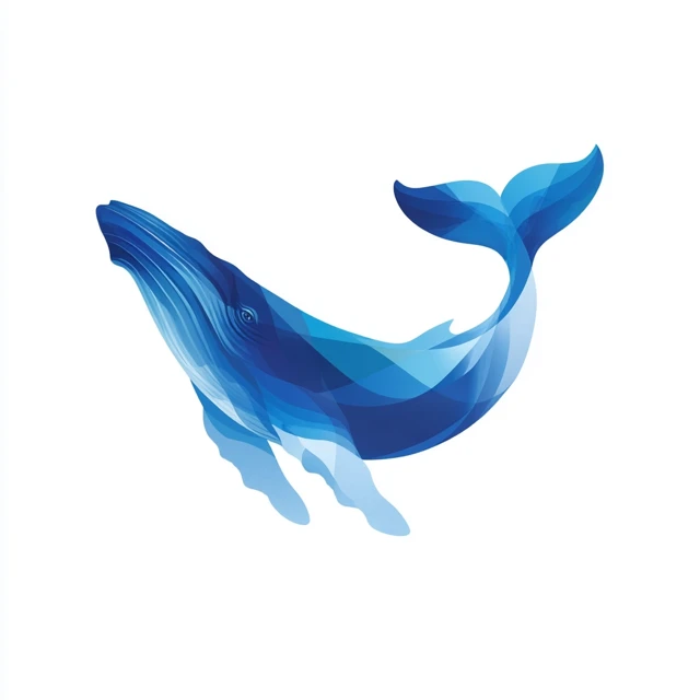 Blue Whale Logo Minimalist Design Ocean Animal