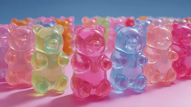 Colorful Gummy Bears in a Toy World
