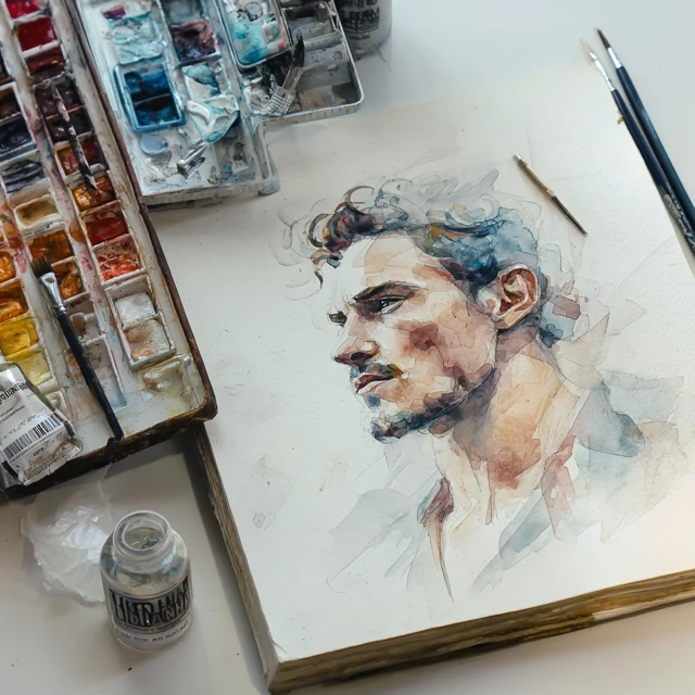 Watercolor Portrait Painting