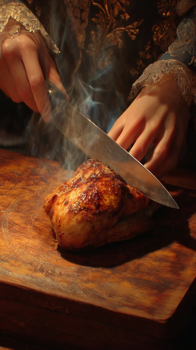 Roasted Chicken Slice Close Up Food Photography