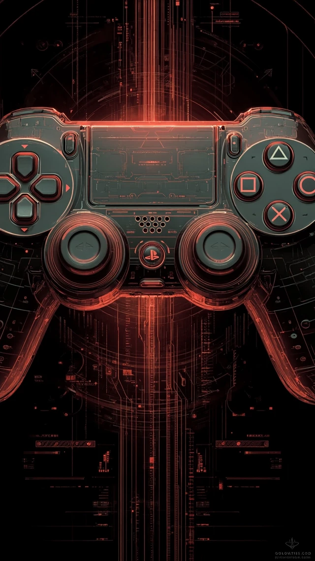 Cyberpunk Playstation Controller Red and Black
