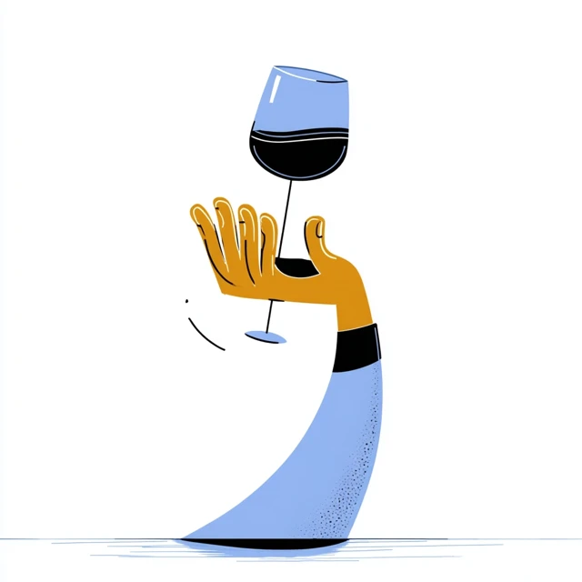 Minimalist Logo Hand Holding Wine Glass