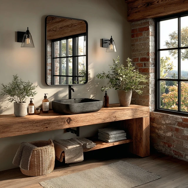 Rustic Bathroom Mirror Design Ideas