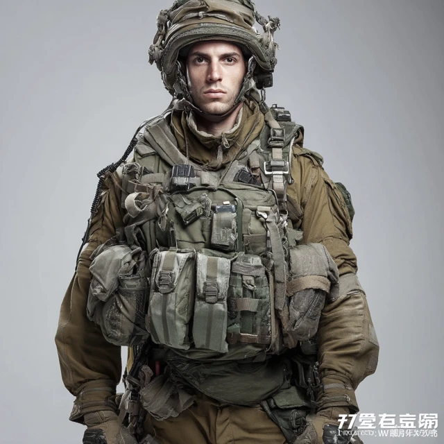 Israeli Soldier in Military Gear Portrait