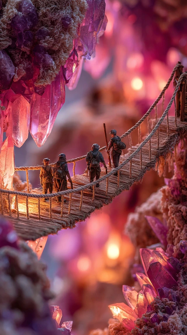 Fantasy Crystal Mine Diorama Miniature Scene