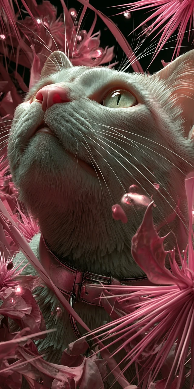 Cool Pink Cat With Glasses Artwork