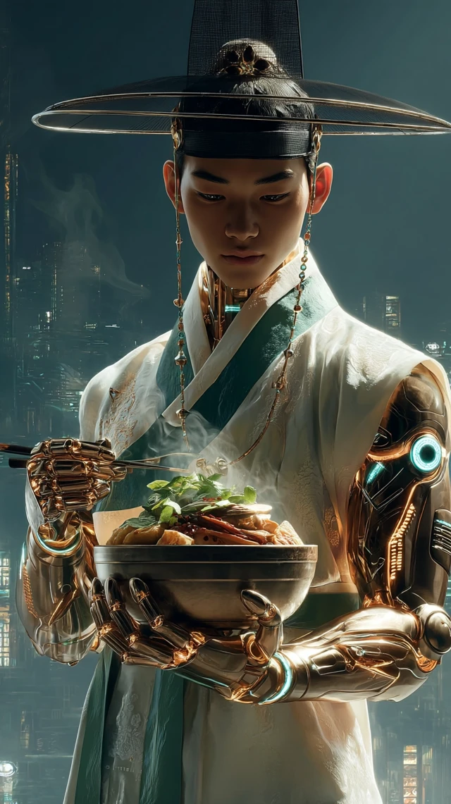 Cybernetic Korean Hanbok Robot Gamjatang