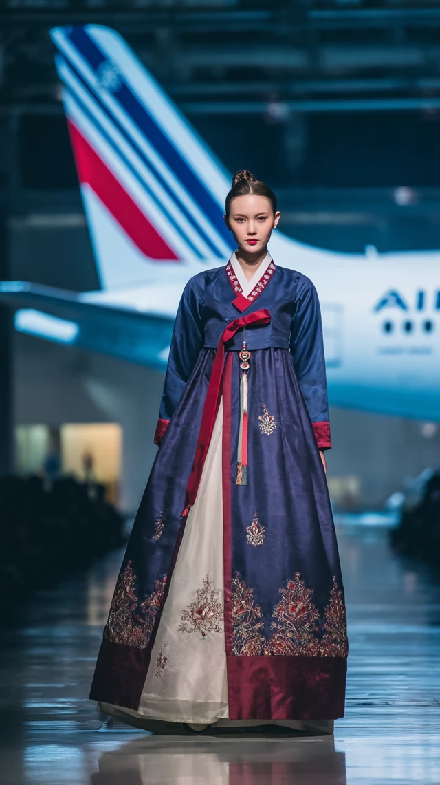 Hanbok Model Air France Runway Parisian Inspired