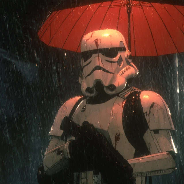 Stormtrooper in Rain: Jin-Roh Inspired Anime
