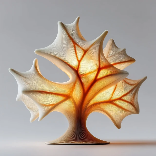 3D Printed Organic Table Lamp Design for Ambient Light
