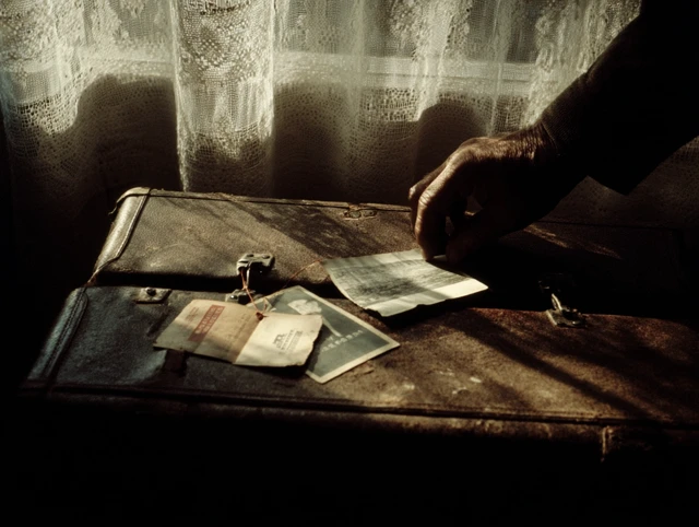 Korean Workers Farewell Memory Photo Suitcase 1970s