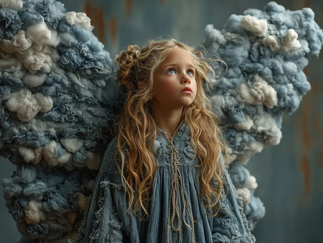 Dreamscape Girl with Cloud Wings Magical Realism