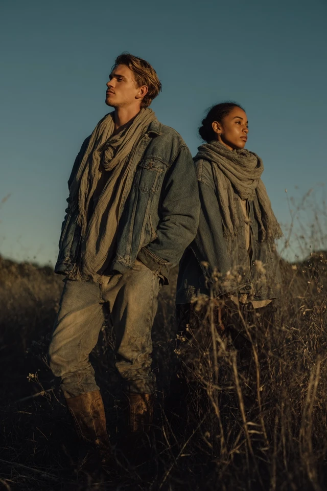 Autumn Winter Denim Fashion Couple Outdoor Style