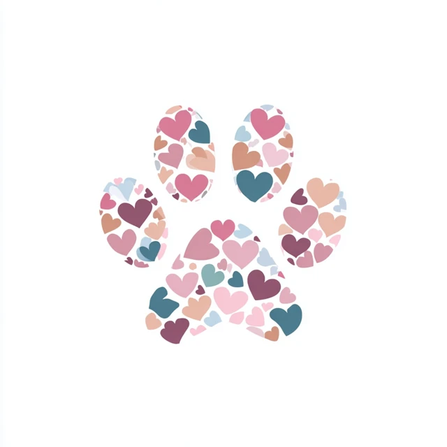 Heart Paw Print Logo Design for Pet Brands
