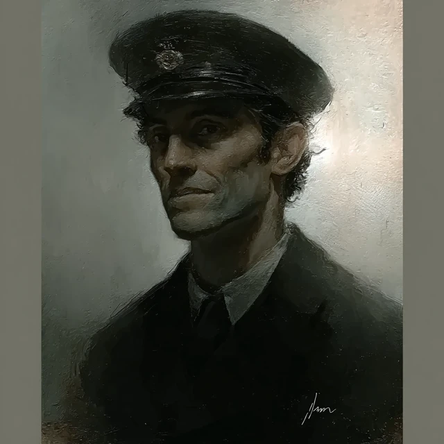 Sinister Merchant Navy Officer Painting 1933