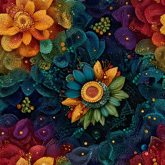 Rainbow Floral Mandala Pattern