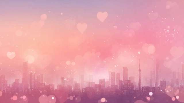 Romantic Pink Cityscape Wallpaper