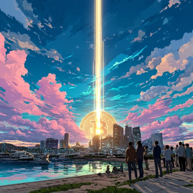 Anime Crypto City Skyline