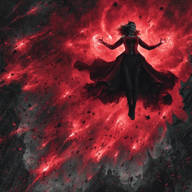 Scarlet Witch Epic Battle Chaos Magic Red and Black