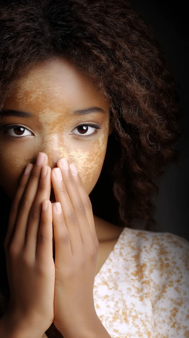 Vitiligo Face Portrait Close Up