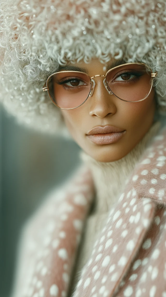 Fashion Street Woman in Winter, Cinematic Portrait