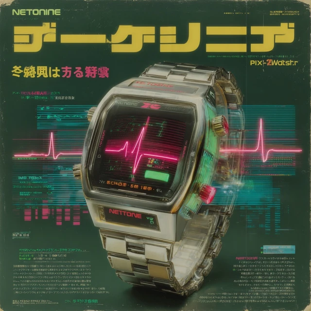 Vintage Japanese Smartwatch Ad NEOTONE PulseWatch 7X