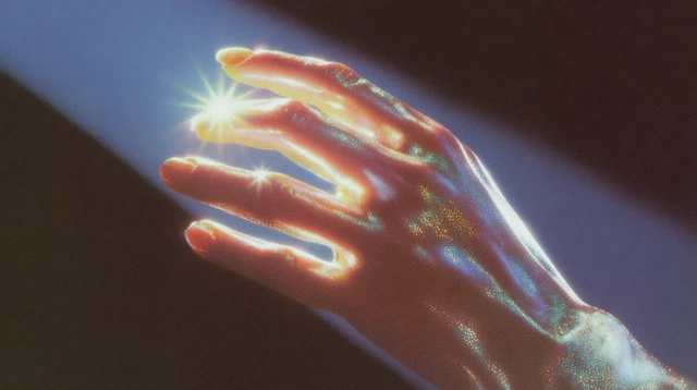 Glowing Hand in Space
