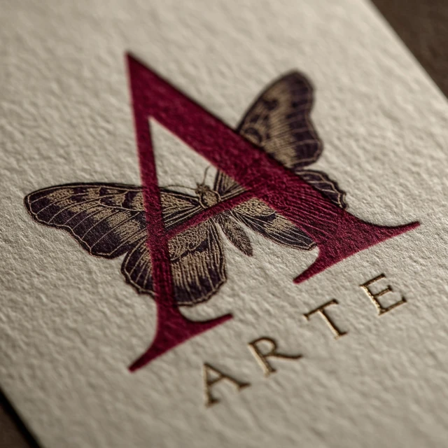 Papelaria Afetiva Logo: Butterfly, Pink Letters, Minimalist