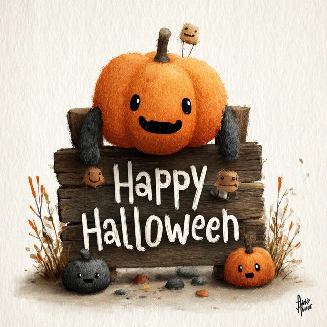 Happy Halloween Pumpkin Cartoon Illustration