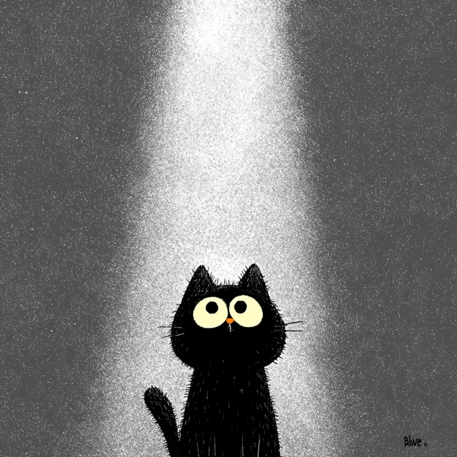 Black Cat Illustration Brave the Unknown Childrens Art