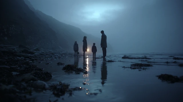Mysterious Pier in the Mist A Haunting Seaside Scene