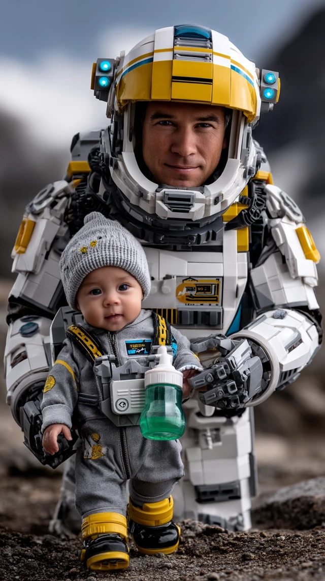 LEGO Astronaut Dad and Baby Space Adventure
