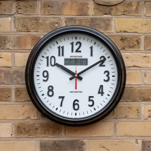 Andy Starr Wall Clock with Temperature and Weather Display