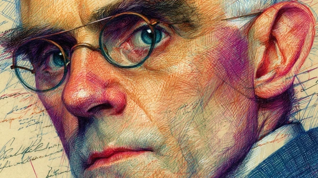 JeanPaul Sartre Portrait Colored Pencil Art