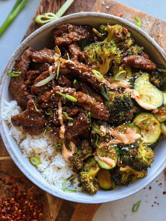 Spicy Ginger Sesame Beef and Broccoli Bowl Recipe