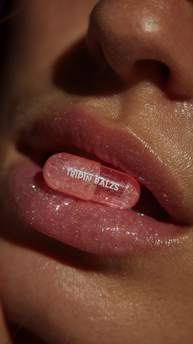 Glossy Lips and a Pill Product Photography