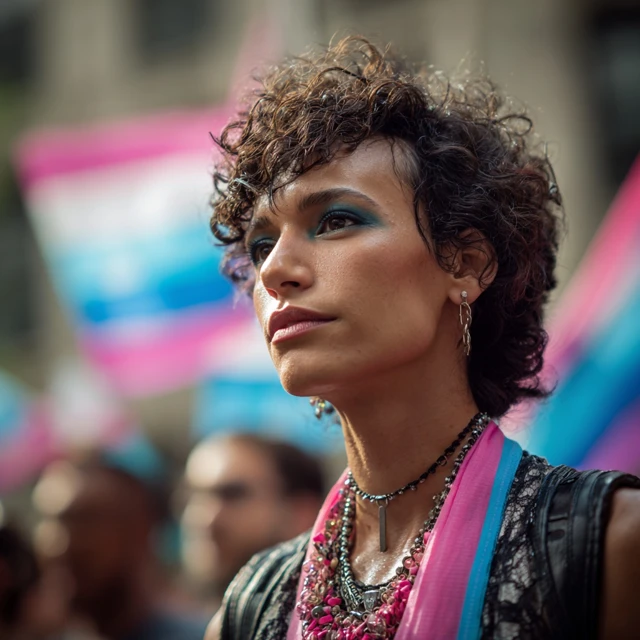 American Leader and Trans Rights Protest