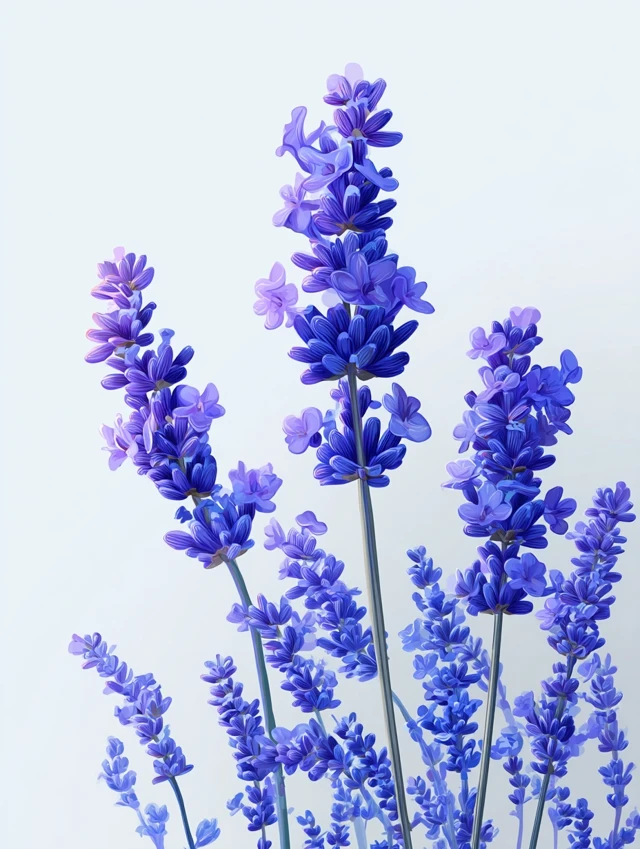 Lavender Stems Vector Art