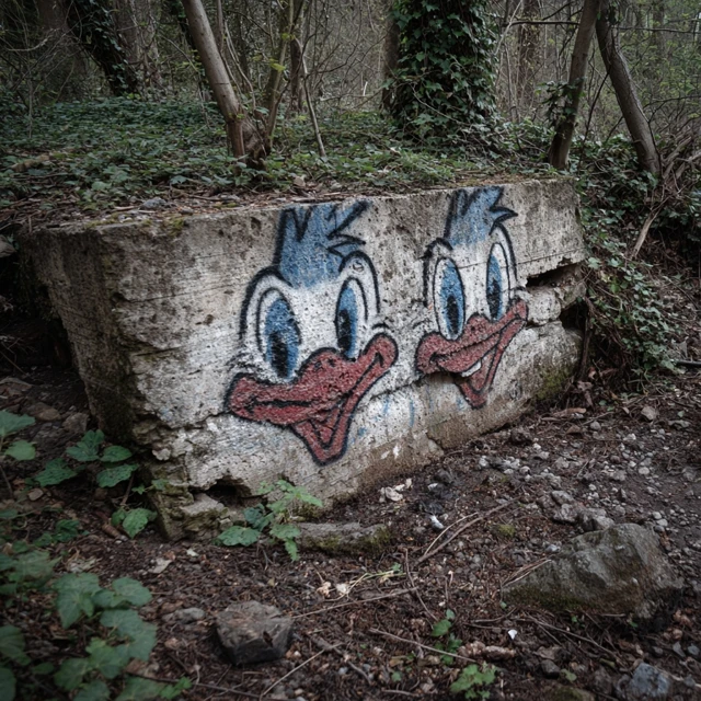 Abandoned Concrete Block Graffiti Art