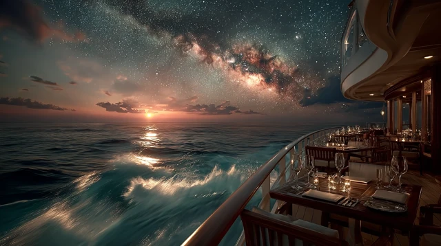 Luxury Cruise Ship Dinner Under the Stars