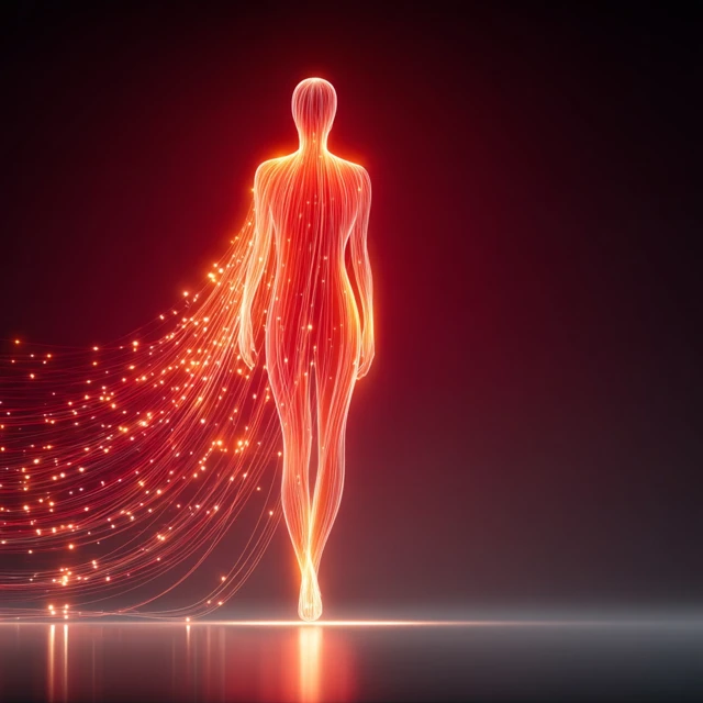 Human AI Connection Fiber Optic Silhouette