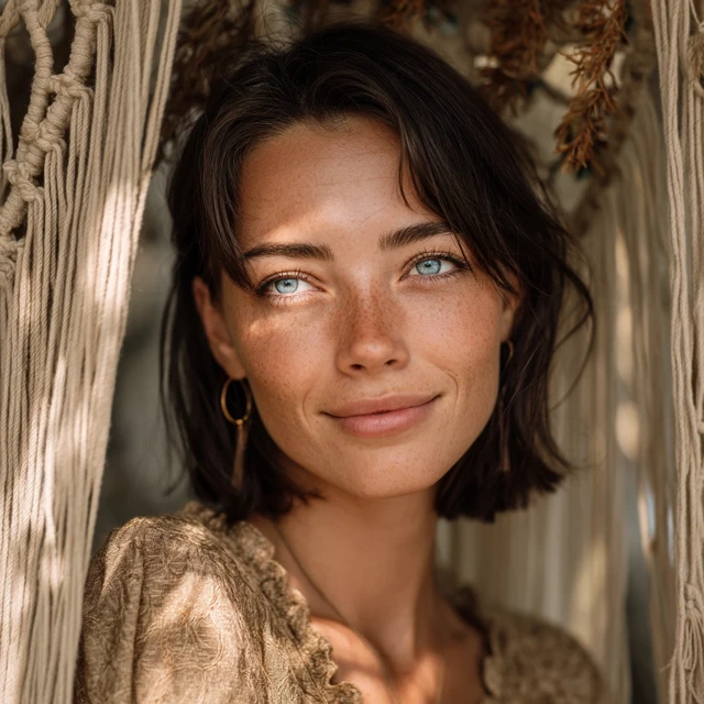 Smiling Woman in Boho Dress Photography