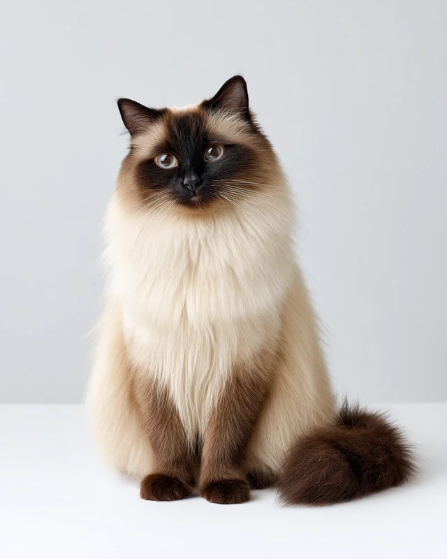 Himalayan Cat Portrait in Chocolate Color Point