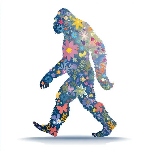 Bigfoot Floral Illustration Summer Colors