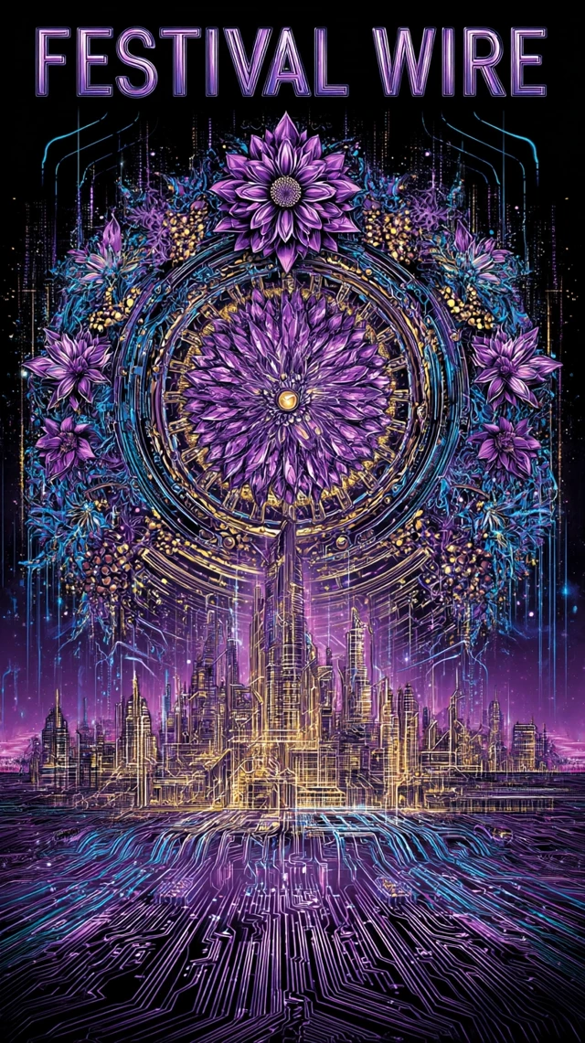 Festival Wire Digital Art Mandala Floral Futuristic