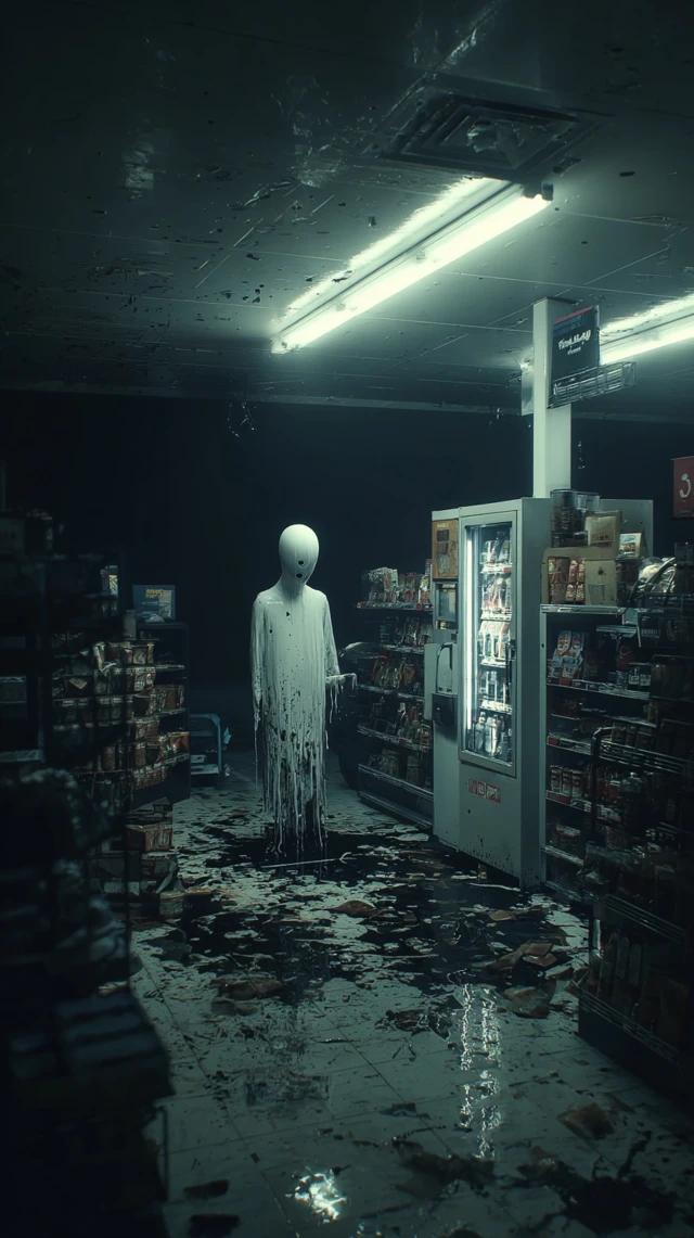 Gas Station Horror Faceless Humanoid