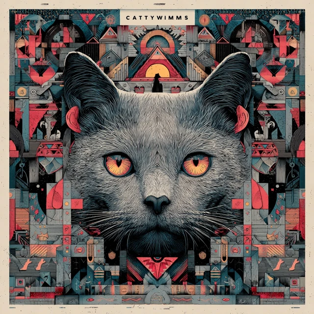 Cat With Glasses Abstract Art