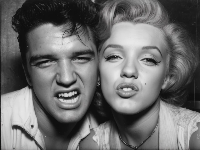 Elvis and Marilyn Photo Booth Fun